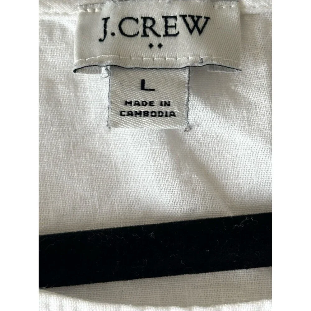 J.Crew Linen-Blend Button-Shoulder Shirt White Size Large